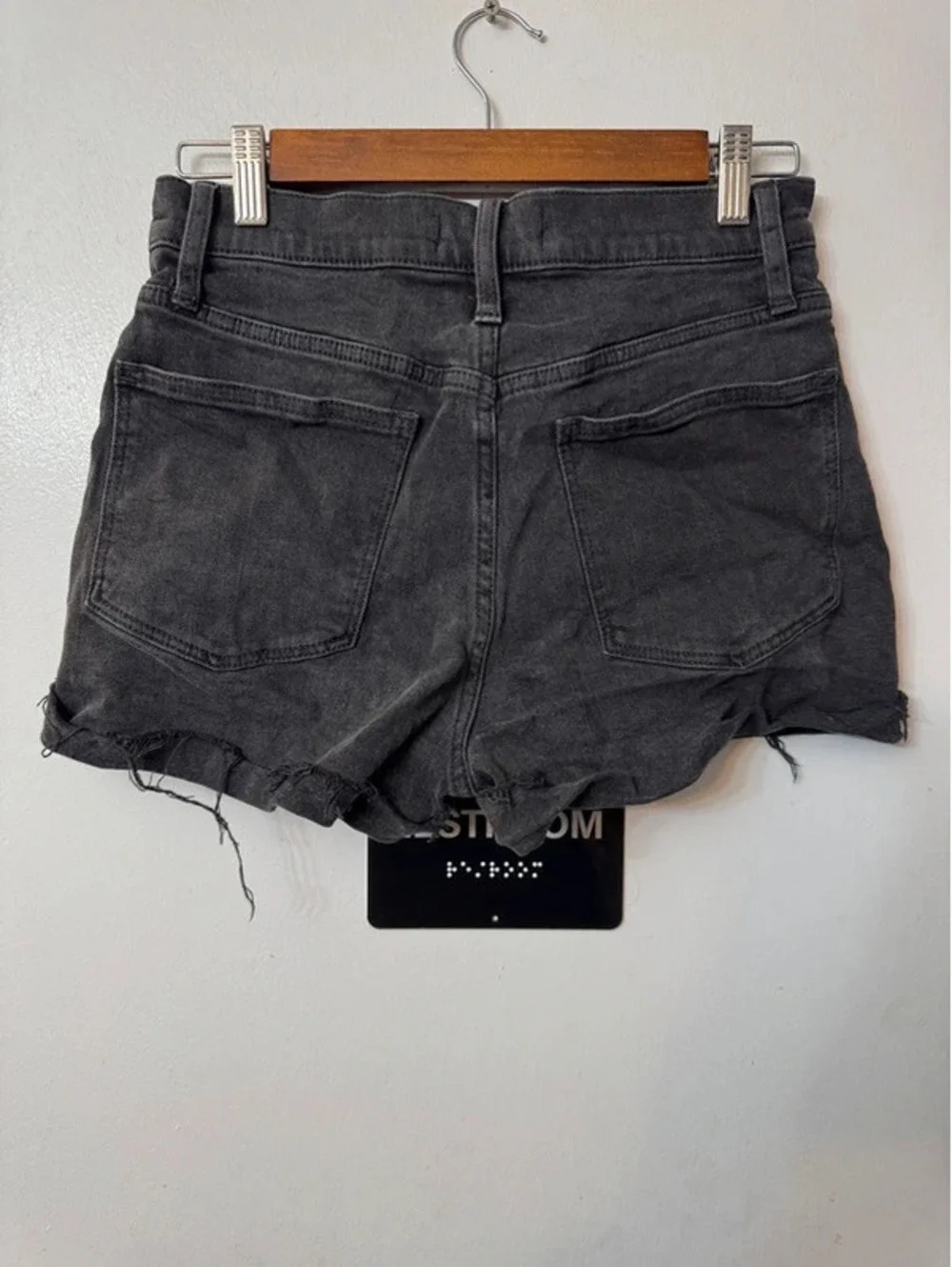Madewell High-Rise Denim Cutoff Shorts in Faded Black Size 26